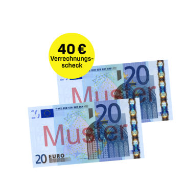 40 € Verrechnungsscheck
