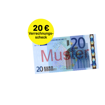 20 € Verrechnungsscheck