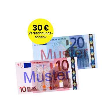 30 € Verrechnungsscheck
